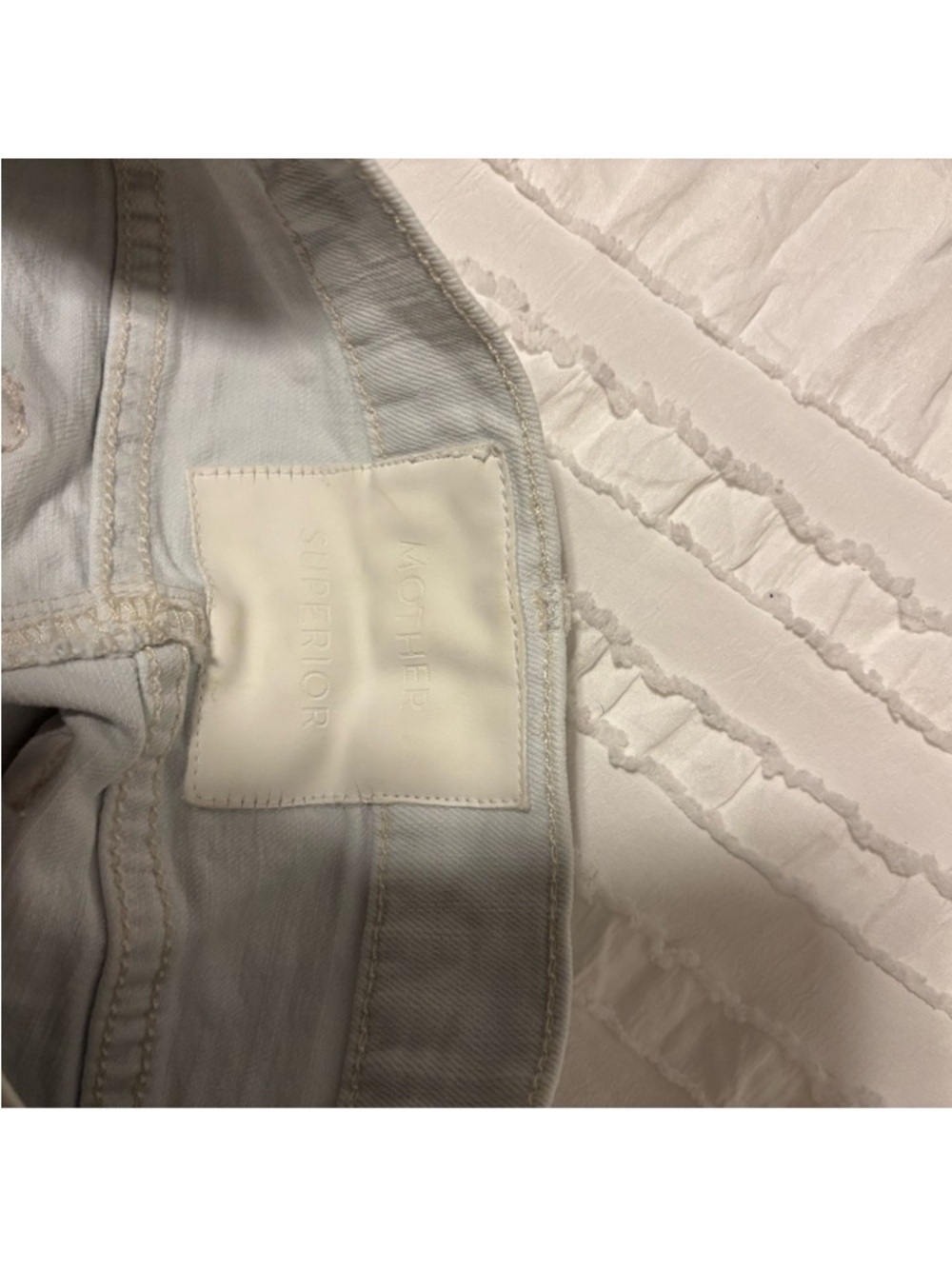 MOTHER Vagabond Denim Mini Skirt Frayed Hem Light Wash Size 25 - Picture 6 of 9